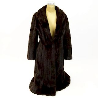 Vintage Black Mink Full Length Swing Coat.
