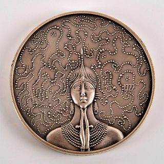 Con-Ker Erte Silver Medallion, Above and Below
