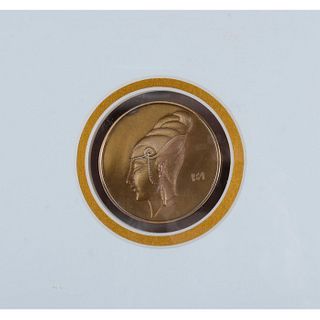 Erte (French, 1892-1990). 1921 Double-Sided Bronze Medallion