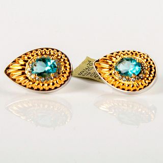 Erte Fine Art Jewelry, Clair de Lune Blue Topaz Earrings