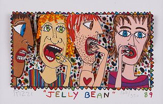 James Rizzi "Jellybean" Mixed Media Collage