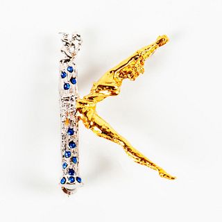 Erte Art Jewelry, K The Letter Pendant / Brooch