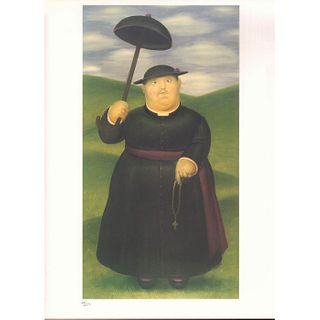 Fernando Botero, Lithograph Art Print, Walk in the Hills