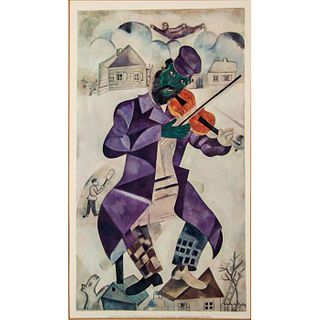 Marc Chagall (French, 1887-1985) Art Print, Green Violinist