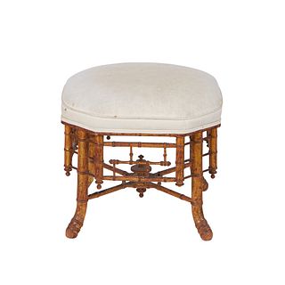 French Faux Bamboo Aesthetic Movement Stool
