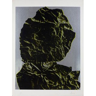 Enrico Baj, Serigraph on Foil, Green Portrait