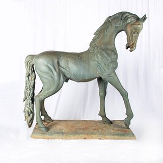 Vintage Large Bronze Outdoor Horse Sculpture