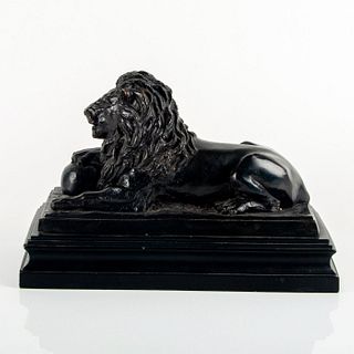 Vintage Bronze Sculpture, Resting Lion