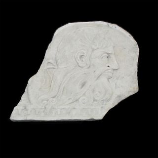 Vintage White Marble Profile Wall Sculpture