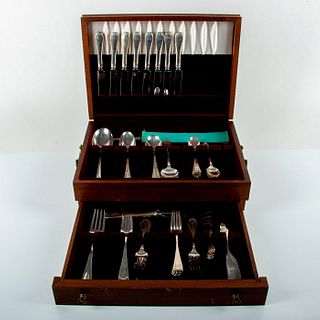 54pc Tiffany and Co Flemish Sterling Silver Silverware Set