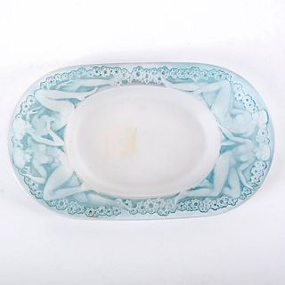 Rene Lalique Frosted Glass Oval Ring Dish