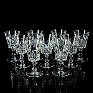 9pc Val St Lambert Water Goblets, Esneux Clear