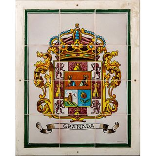 Granada Coat of Arms Spanish Tile Mural
