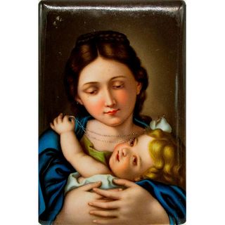 KPM Porcelain Plaque, Mother and Child