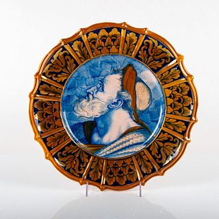 Italian Robbia Gualdo Tadino Gold Luster Decorative Plate