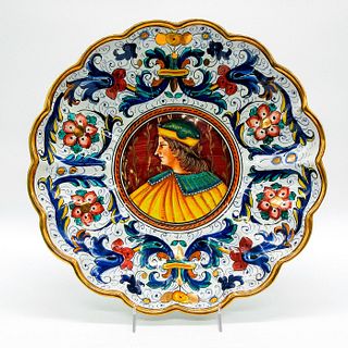 Ars Artigiana Deruta Ceramic Decorative Plate, Male Portrait