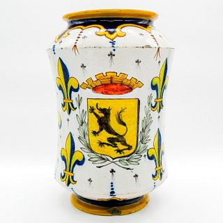 Vintage Italian Ceramic Vase, Fleur-de-lis