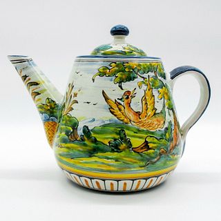 Ceramica San Gines Talavera Teapot, Pheasant and Hare
