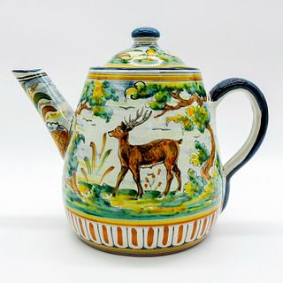 Ceramica San Gines Talavera Teapot, Stag and Castle