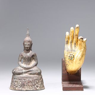 Gilt Thai Hand & Bronze Buddha