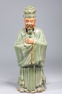 Chinese Celadon Glazed Ceramic Figure