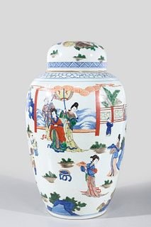 Chinese Doucai Porcelain Covered Vase