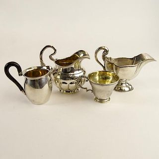 Lot of Four German 800, 835 Silver Tabletop Items.