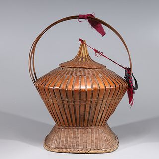 Antique Chinese Bamboo Basket