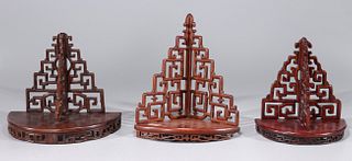 Three Chinese Wooden Wall Shelves