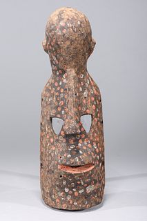 Carved and painted wood mask