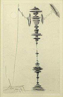 Salvador Dalí, Spanish (1904-1989) Drypoint etching. "Don Quixote"