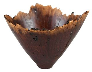 Liam O'Neill Turned Lilac Wood Natural Edge Vessel 