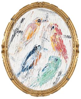 Hunt Slonem Abstract Bird Painting