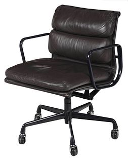 Eames Herman Miller Soft Pad Aluminum Leather Armchair