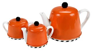 Geoffrey Beene Swid Powell Orange Coffee Tea Service