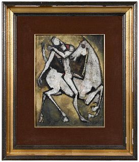 Bruno Landi Abstract Equestrian Painting 