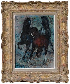 Denes de Holesch Abstract Painting of Horses