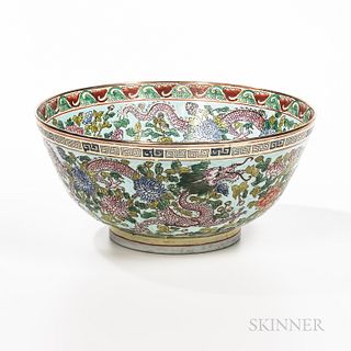 Modern Chinese Porcelain Punch Bowl