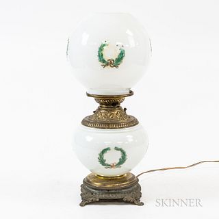 Small Oil Lamp with Globe Shade