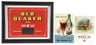 LOT OF 3: VARIOUS ALCOHOL ADVERTISEMENTS.