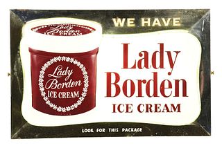LADY BORDEN ICE CREAM LIGHT-UP SIGN IN THE ORIGINAL BOX.