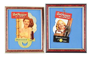 LOT OF 2: CARDBOARD LITHOGRAPH DR. PEPPER ITEMS.