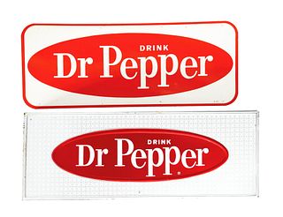 LOT OF 2: DR PEPPER TIN SIGNS.