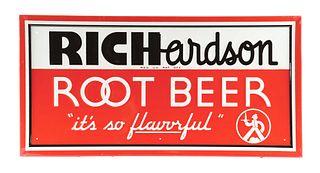 EMBOSSED TIN RICHARDSON ROOT BEER SIGN.