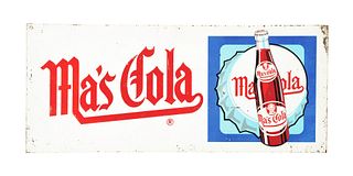 EMBOSSED TIN MA'S COLA SIGN.