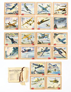 NEW OLD STOCK COMPLETE SET OF 20 "AMERICA'S FIGHTING PLANE" COCA-COLA ADVERTISING CARDBOARD HANGERS.