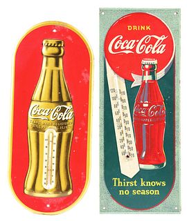 LOT OF 2: COCA-COLA THERMOMETERS.