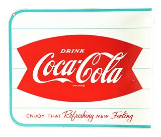 1960S COCA-COLA TIN ADVERTISING SIGN.