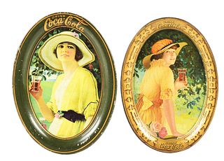 LOT OF 2: COCA-COLA TIP TRAYS 1916, AND 1920