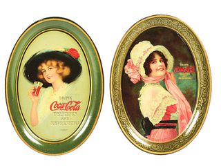 LOT OF 2: COCA-COLA TIP TRAYS, 1913 AND 1914.